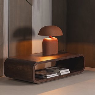 WOOOD Salontafel Kinu Mangohout, 120 x 60cm - Donkerbruin - Ovaal
