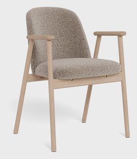 Bendt Eetkamerstoel Kenzo Bouclé en eikenhout - Beige