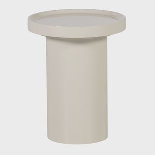 WOOOD Ronde Bijzettafel Veluna 40cm - Zand - Ovaal