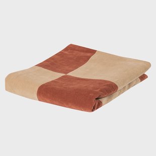 WOOOD Plaid Zena 130 x 170cm - Roestbruin/Beige