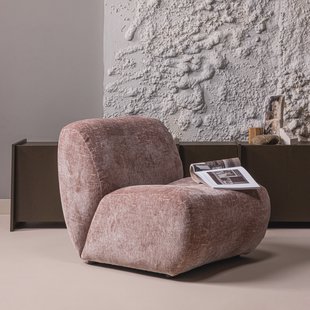 WOOOD Fauteuil Nomu Craquele velvet - Lichtroze