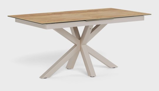 Bendt Uitschuifbare Eettafel Line Keramiek met eikenlook, 168/210 x 90cm - Naturel