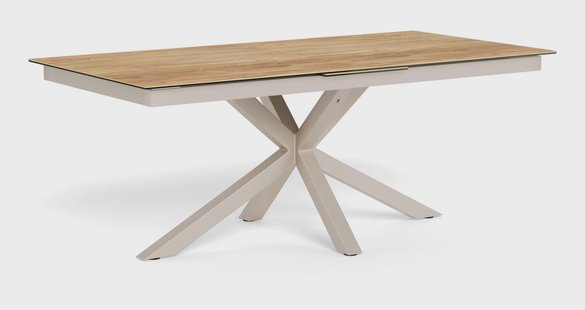 Bendt Uitschuifbare Eettafel Line Keramiek met eikenlook, 200/240 x 100cm - Naturel