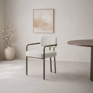 Livingfurn Eetkamerstoel Milan Geweven stof - Naturel