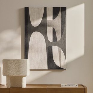 Kave Home Schilderij Onure 90 x 60cm - Zwart