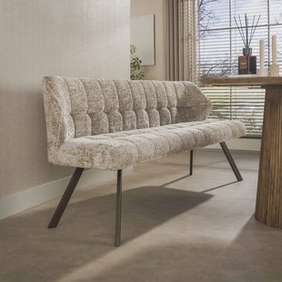 LifestyleFurn Eetkamerbank Thandie Alura stof - Zand/Bruin