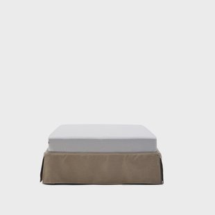 Kave Home Bed Jaira excl. hoofdbord, Linnenmix, 90 x 200cm - Taupe