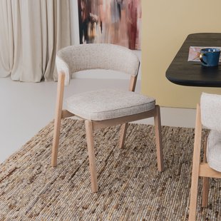 Zuiver Eetkamerstoel Bright Eikenhout en stof - Beige