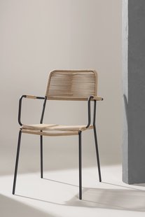 Nohr Tuinstoel Karlene Met armleuning, Polyester touw - Latte
