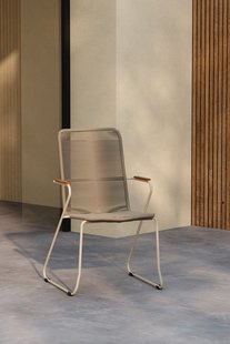 Nohr Tuinstoel Catheryne Polyester touw en acaciahout - Beige