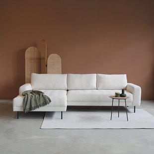 PEPP Interiors Loungebank Oreo 275cm, met chaise longue links, Bouclé - Naturel