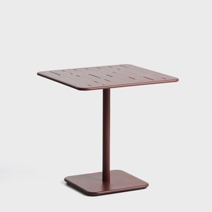 Kave Home Bistrotafel Brai Staal, 70 x 70cm - Donkerrood - Vierkant