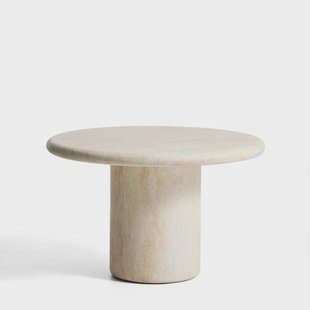 Kave Home Ronde Eettafel Drasi Travertinlook, 122cm - Beige