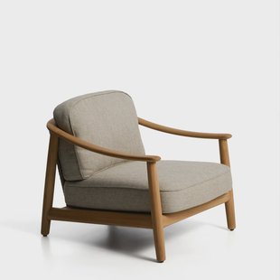 Kave Home Loungestoel Elunda Teakhout - Beige