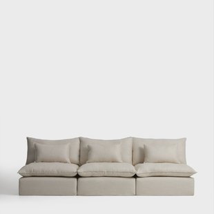 Kave Home 5-zits Bank Anarela Linnen, 330cm - Beige