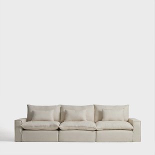 Kave Home 5-zits Bank Anarela Linnen, 370cm - Beige