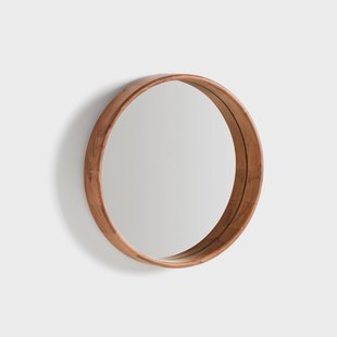 Kave Home Ronde Spiegel Berale Acaciahout, 50cm - Bruin