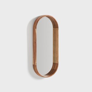 Kave Home Ovale Spiegel Berale Acaciahout, 76 x 33cm - Bruin - Ovaal