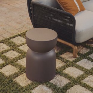 Kave Home Ronde Bijzettafel Garbet Cement, 32cm - Bruin