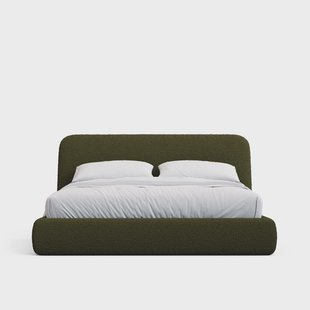 Kave Home Bed Martina Bouclé, 180 x 200cm - Donkergroen