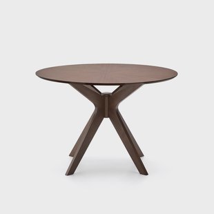 Kave Home Ronde Eettafel Naanim Walnootfineer, 100cm - Bruin
