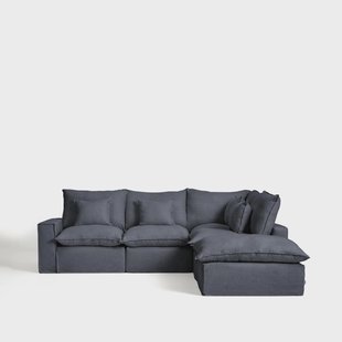 Kave Home 4-zits Hoekbank Anarela Rechts, 307cm - Donkergrijs