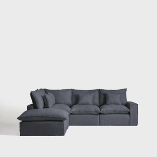 Kave Home 4-zits Bank Anarela Links, 307cm - Donkergrijs