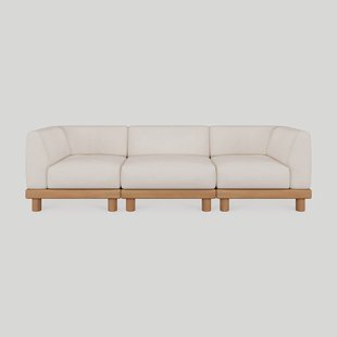 Ethnicraft Modulaire Loungebank Monocle 3-zits, Teakhout - Naturel