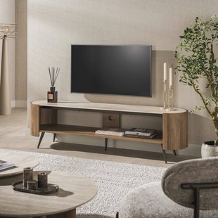 LifestyleFurn TV-meubel Terina Keramiek in Travertinlook, 180cm - Bruin