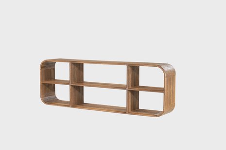 By-Boo Wandkast Cup & Co Teakhout, 40 x 120cm - Bruin