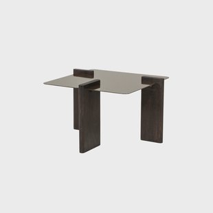 By-Boo Bijzettafel Voro Mangohout en ijzer, 52 x 35cm - Bruin