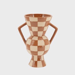 By-Boo Vaas Blocsy 35cm hoog - Bruin