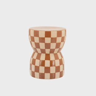 By-Boo Ronde Bijzettafel Blocsy 33cm - Bruin
