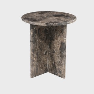 By-Boo Ronde Bijzettafel Circa Marmer, 42cm - Bruin