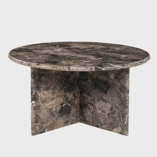 By-Boo Ronde Salontafel Sereno Marmer, 70cm - Bruin