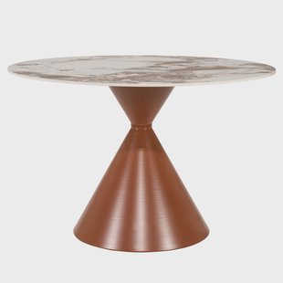 By-Boo Ronde Eettafel Roka Gesinterde steen, 120cm - Bruin