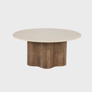 Eleonora Ronde Salontafel Bodhi Marmer en mangohout, 80cm - Bruin