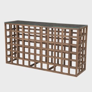 Eleonora Sidetable Heras Mangohout en glas, 140cm - Bruin