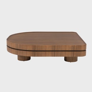 Eleonora Salontafel Arcus Walnootfineer, 122 x 122cm - Bruin