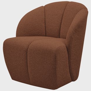 WOOOD Draaifauteuil Mojo Bouclé - Roestbruin Melange