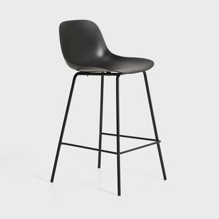 Kave Home Barkruk Altea Gerecycled kunststof - Zwart (zithoogte 65cm)