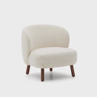 Kave Home Fauteuil Ulit Bouclé - Wit/Bruin