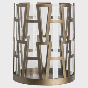 Richmond Windlicht Shandy brass antique 27cm - Goud,Transparant