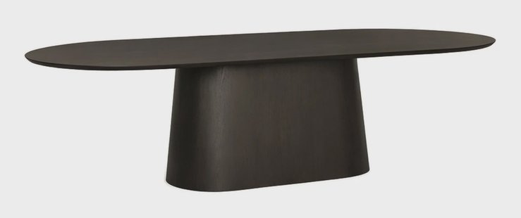 Livingfurn Ovale Eettafel Novero Eiken, 280 x 120cm - Espresso - Ovaal