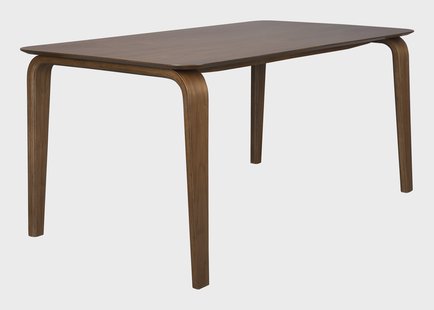 ZILT Eettafel Jeromie Walnootfineer, 160 x 90cm - Bruin