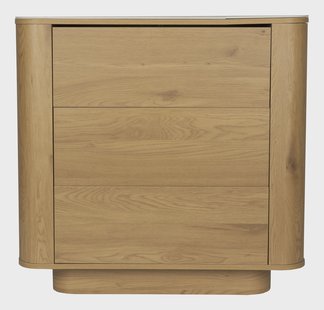 ZILT Ladekast Nathen Eiken en marmerlook, Met 3 lades - Naturel