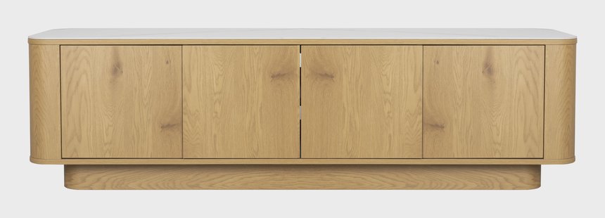 ZILT TV-meubel Nathen Eiken en marmerlook, 180cm - Naturel