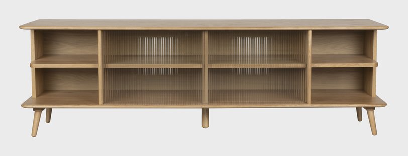 Zuiver TV-meubel Rise Eikenlook en glas, 180cm - Naturel