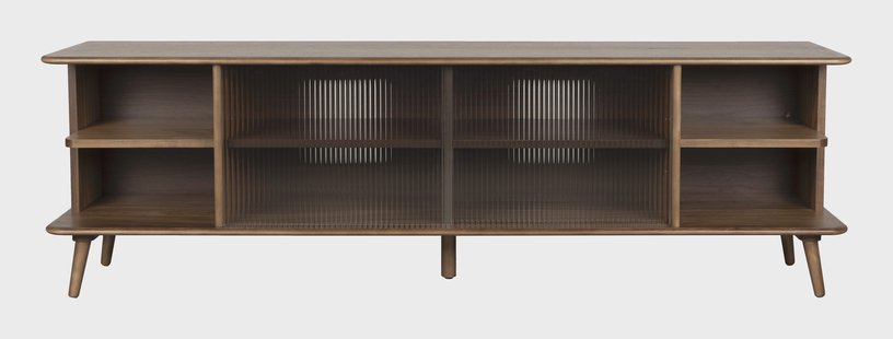 Zuiver TV-meubel Rise Walnootlook en glas, 180cm - Bruin