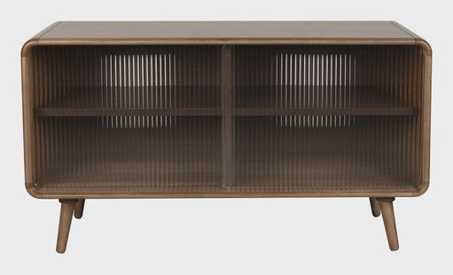 Zuiver TV-meubel Rise Walnootlook en glas, 100cm - Bruin
